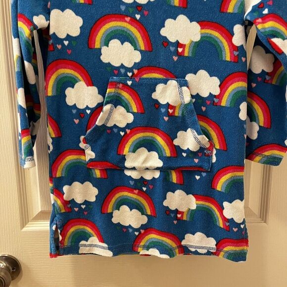 Mini Boden Rainbow Swim Dress Cover Up Towelling Terry Hooded Girls Size 7-8 - Picture 4 of 11
